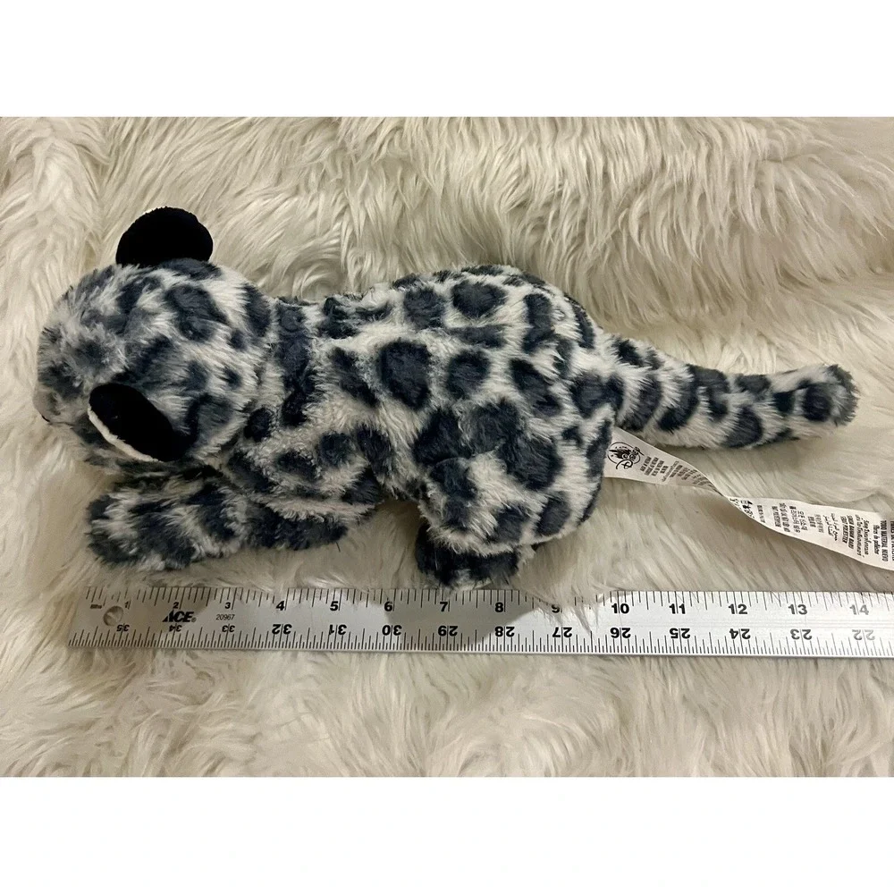 Disney Snow Leopard Plush Stuffed Animal Black‎ Gray White Sitting 14